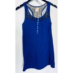 Free People Embroidered Tank Top